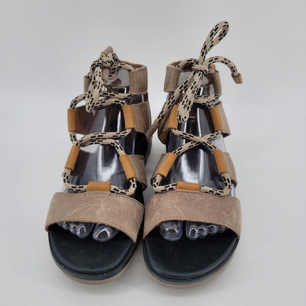 Sorel Torpeda Lace II Sandals Womens Size 8 Gladiator Tan Leather Open Toe Shoes